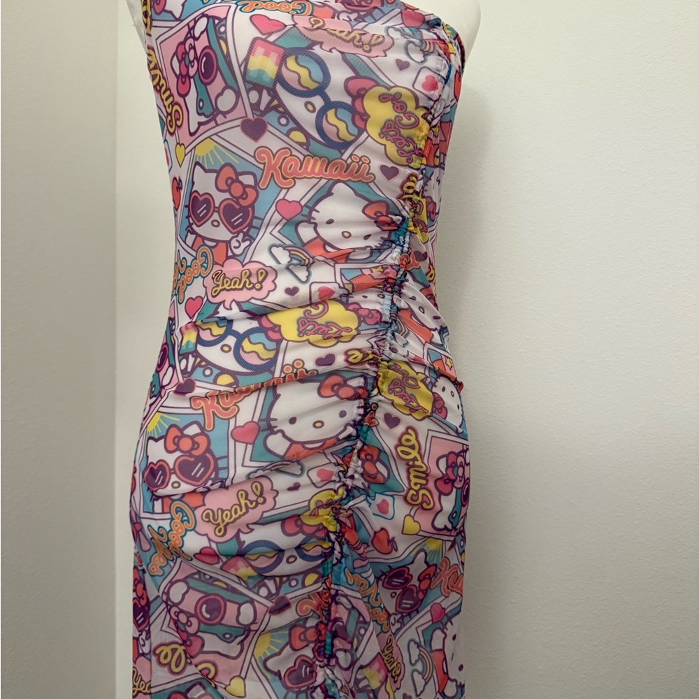 Hello Kitty Graphic Print Women's Bikini Mesh Cover Up Dress